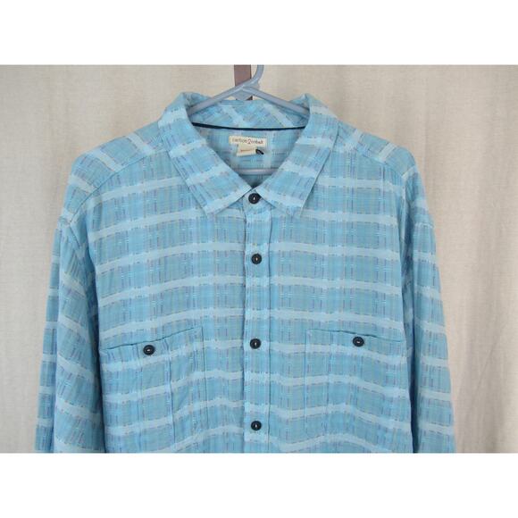Carbon2Cobalt Men's Blue Sea Change Chambray Plaid Button Up LS Shirt Size XLT - Picture 3 of 7